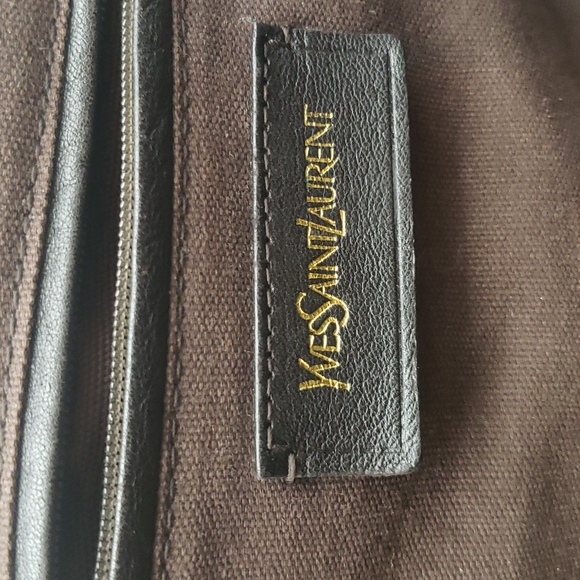 YVES SAINT LAURENT LEATHER BAG SIZE 18X12 COLOR ORANGE BROWN 🍊 100% AUTHENTIC - Picture 13 of 13